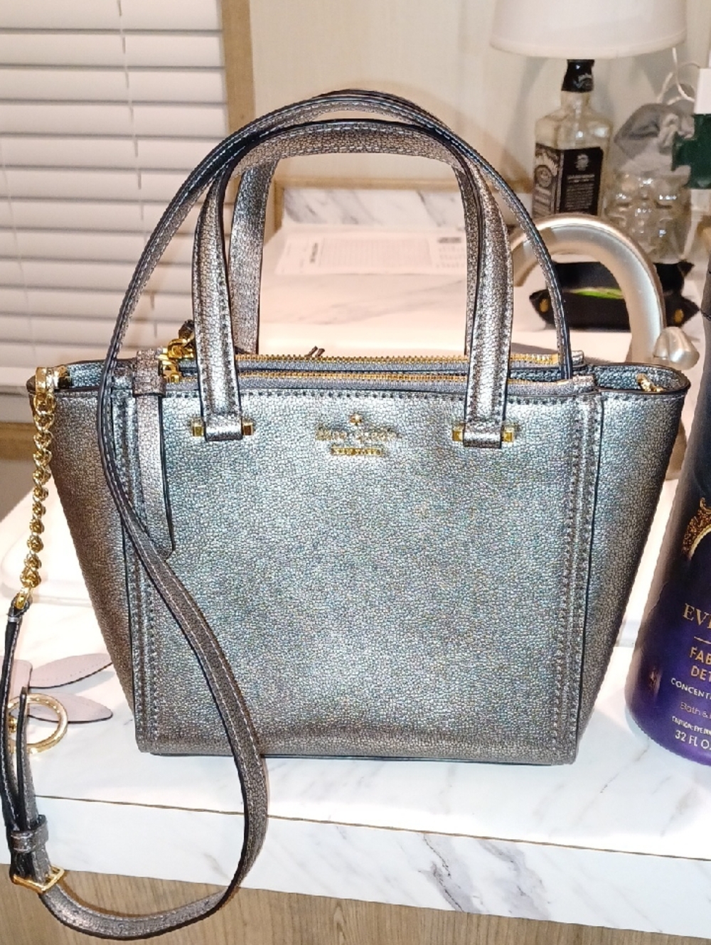 Metallic Silver Kate Spade Crossbody